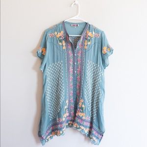 Johnny Was Floral Embroidered Tunic